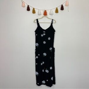 Handmade Painted Daisy Floral Print Jumpsuit Size Medium